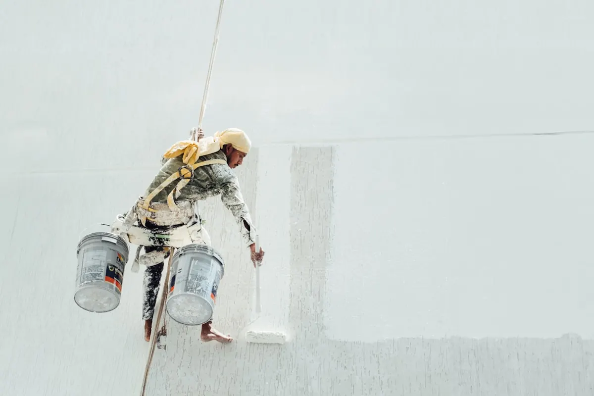 A tradesperson at work on site
